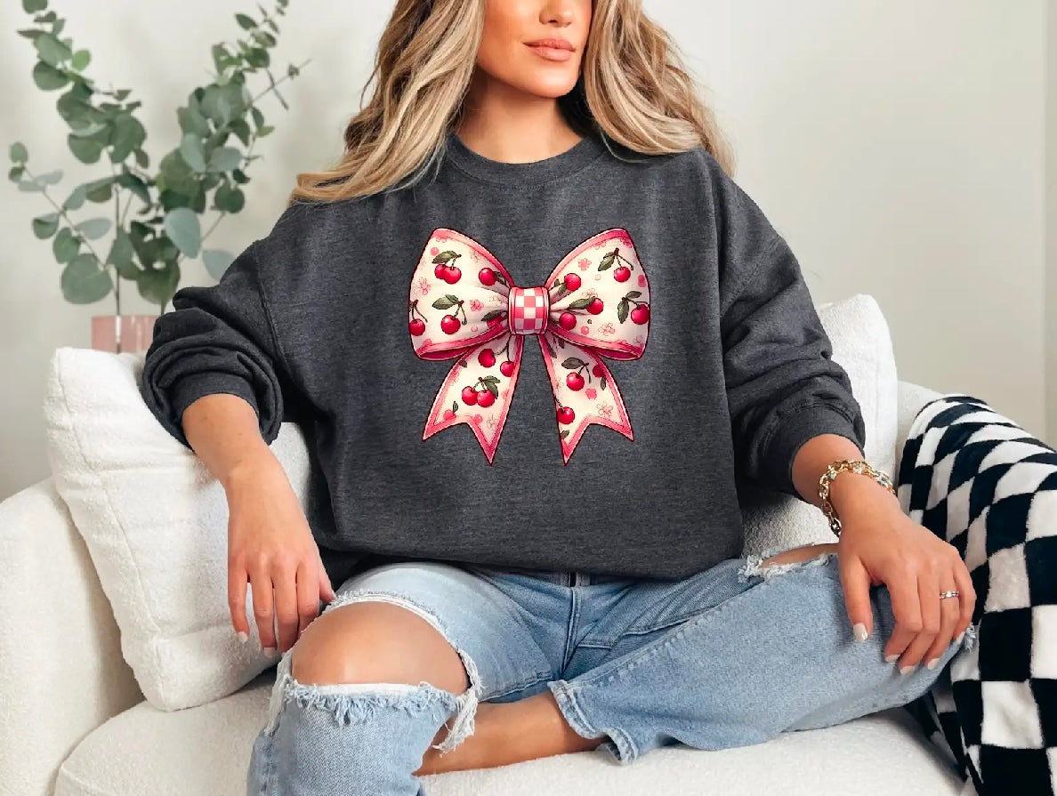 Vintage Cherry Bow Sweatshirt