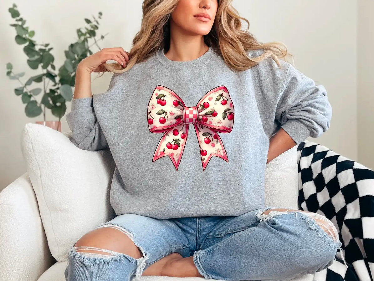 Vintage Cherry Bow Sweatshirt