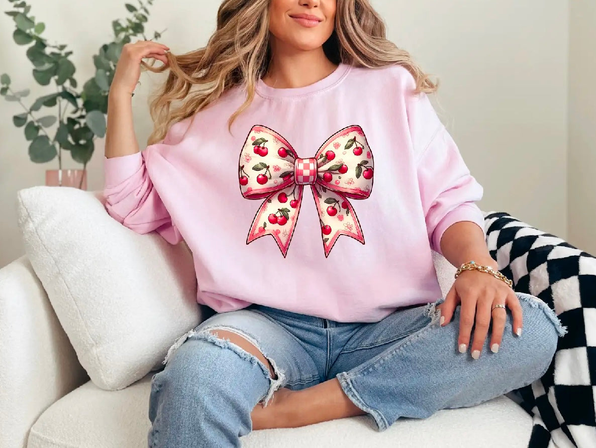 Vintage Cherry Bow Sweatshirt