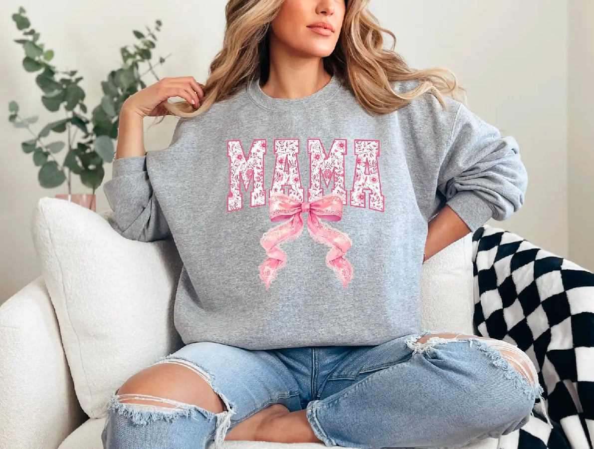 Pink Mama Bow Sweatshirt